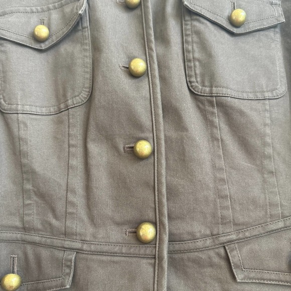 Talbots Stretch Size 10 Mocha Brown Lightweight Military Style Jacket - Picture 3 of 4